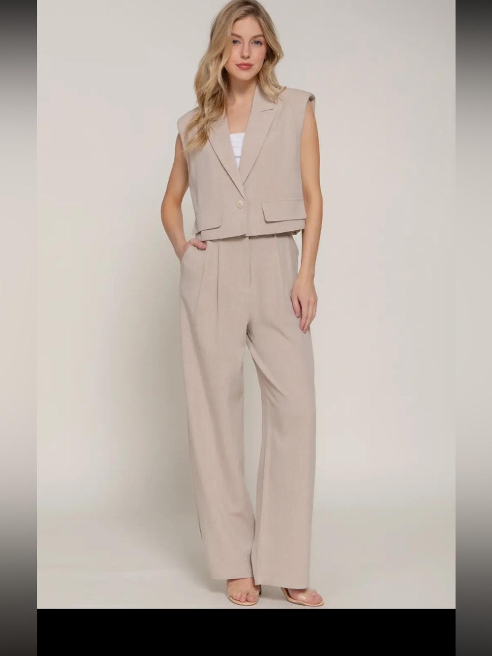 Taupe pant suit set